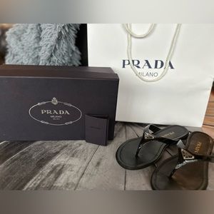 PRADA • Patent Leather Flip Flops